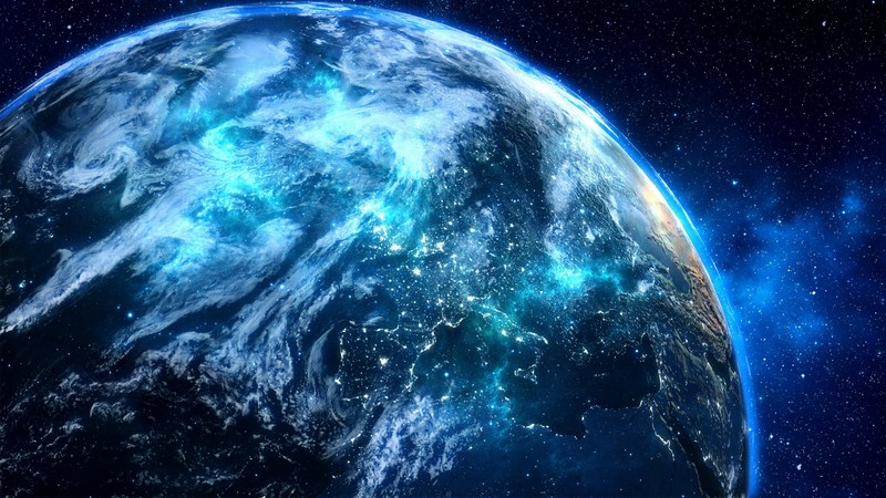 digital universe, blue, planet, hd