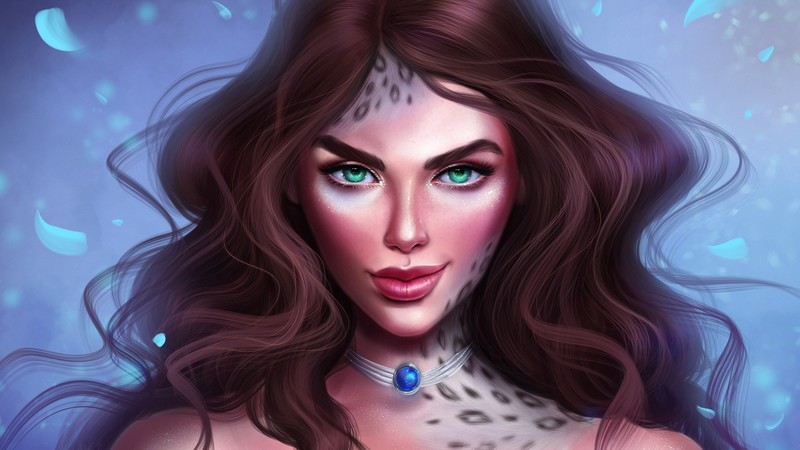 fantasy girls, green eyes, artist, artwork, digital art, hd, deviantart