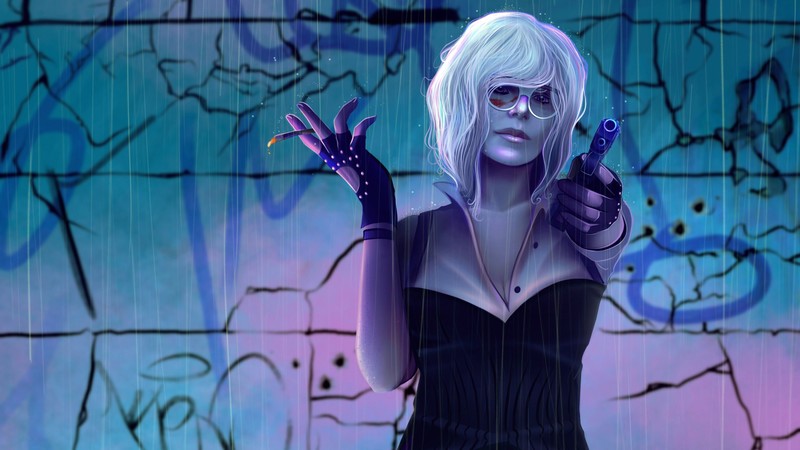 atomic blonde, movies, hd, artist, artwork, digital art, 4k