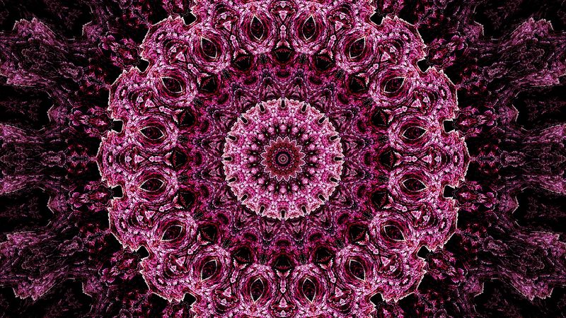 mandala, pattern, kaleidoscope, abstraction, purple, 4k