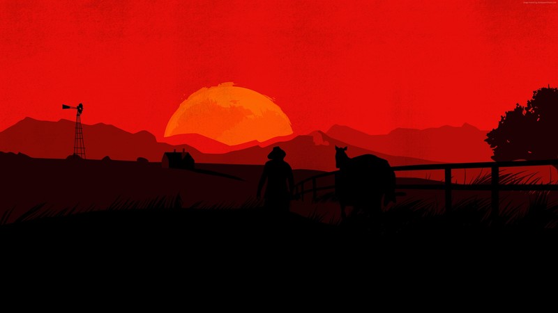 red dead redemption 2, games, hd, 4k, minimalism, minimalist