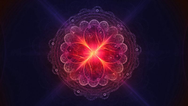 fractal, mandala, glow, pattern, abstraction, 4k