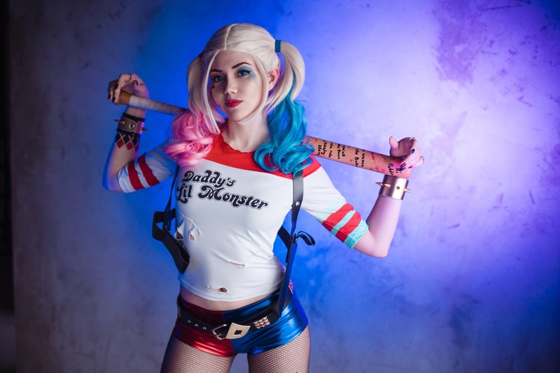 harley quinn, superheroes, artist, cosplay, hd