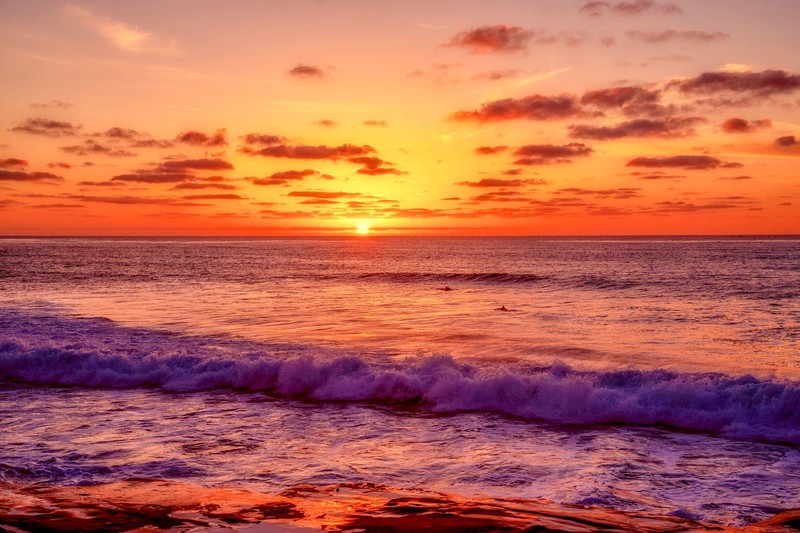 ocean, sea, nature, hd, 4k, sunset, evening, sunrise