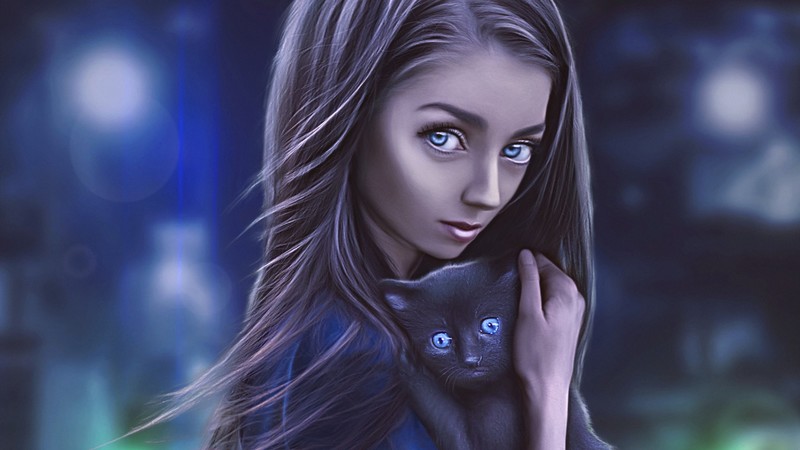 artist, artwork, digital art, hd, cat, deviantart