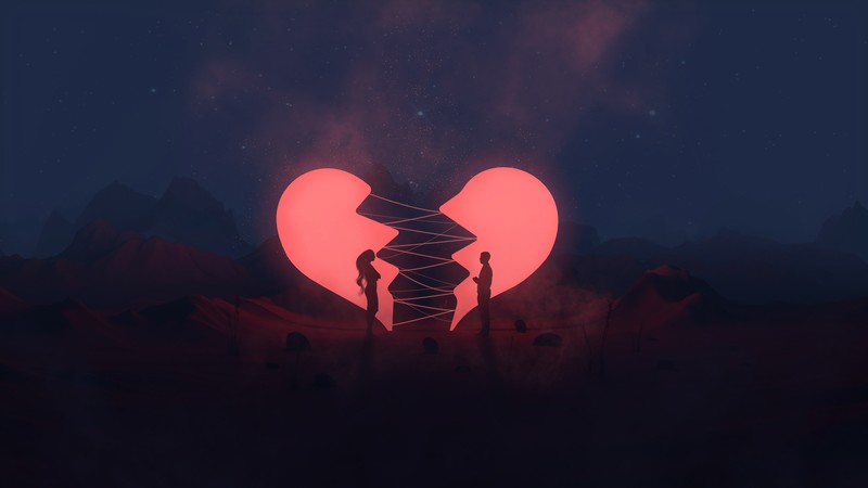 love, couple, artist, heart, artwork, digital art, hd, 4k