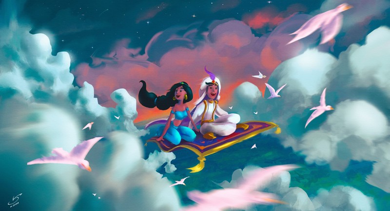 aladdin, jasmine, artist, artwork, digital art, deviantart, hd