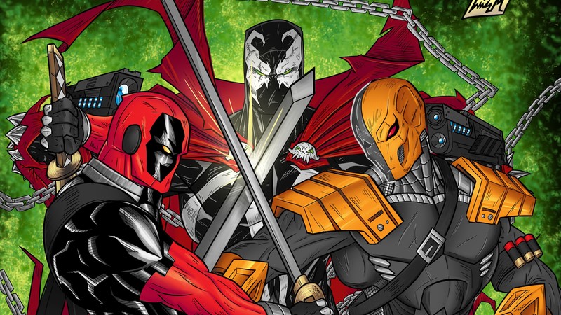 deadpool, deathstroke, hd, superheroes, 4k, digital art, artwork