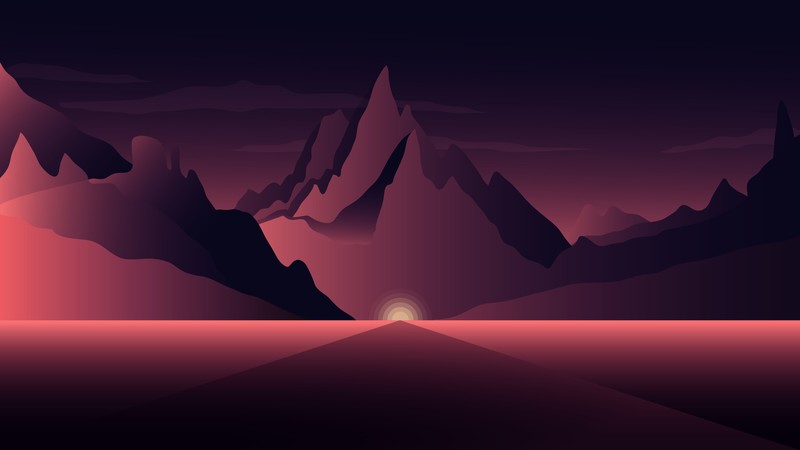 minimalism, minimalist, artist, artwork, digital art, hd, mountains, 4k