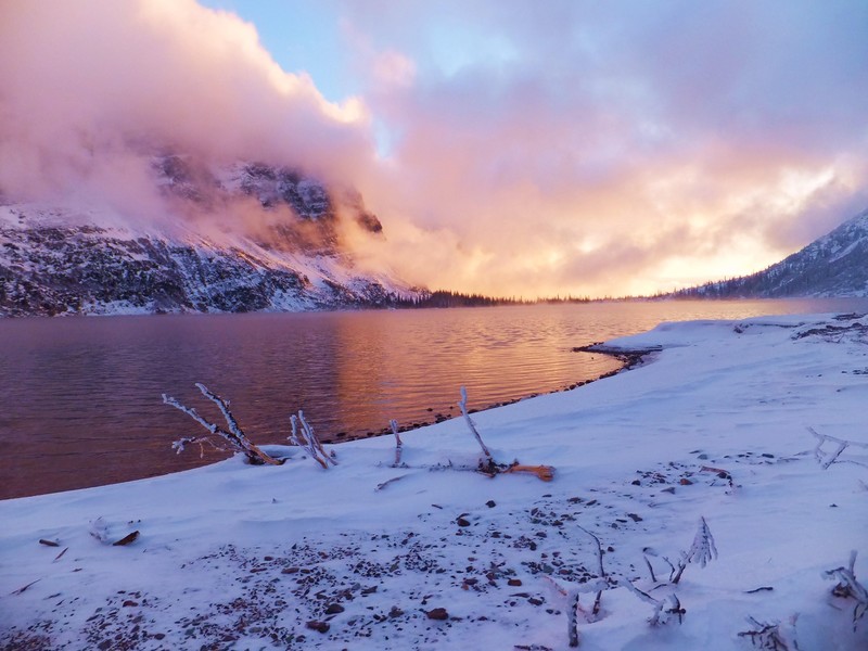 sunset, lake, nature, hd, 4k