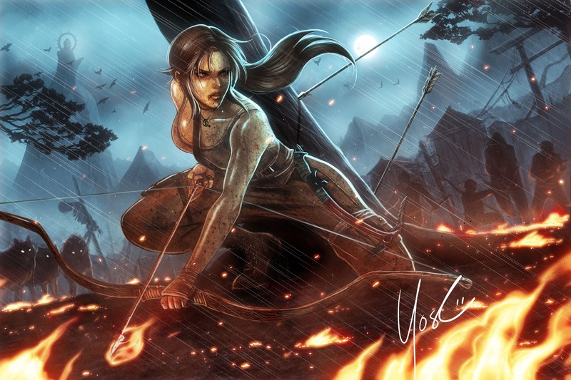 lara croft, tomb raider, hd, deviantart, artwork