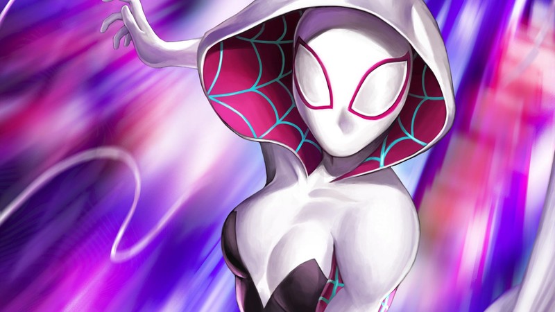 gwen, gwen stacy, hd, artwork, artist, digital art, spiderman into the spider verse, deviantart