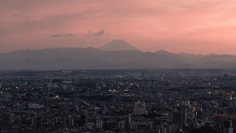 city, aerial view, dusk, buildings, cityscape, 4k