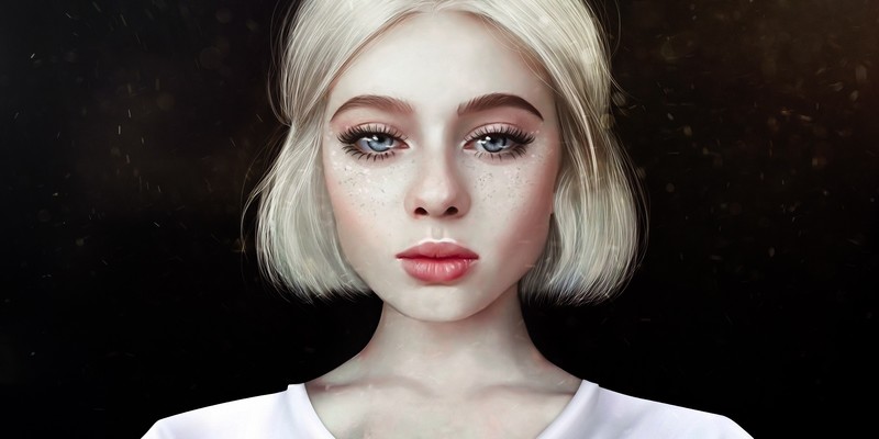 artist, artwork, digital art, blonde, hd