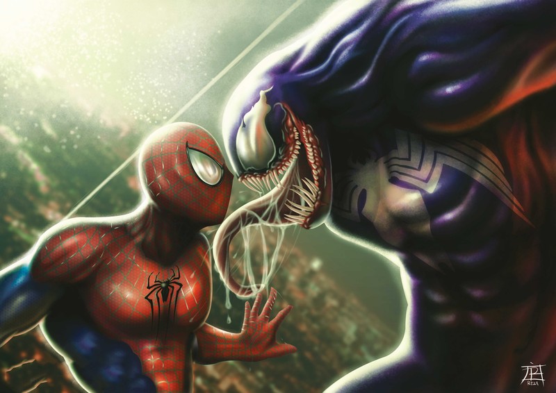 venom, spiderman, 4k, 5k, hd, artwork, artist, digital art, superheroes, supervillain