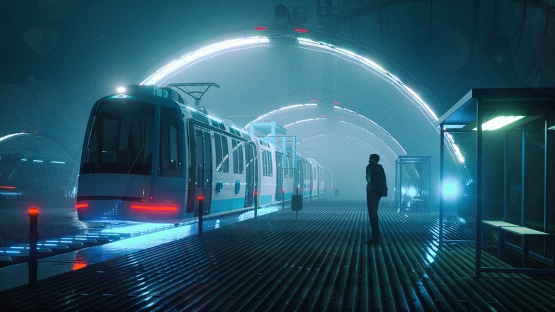 train, artist, artwork, digital art, hd, behance