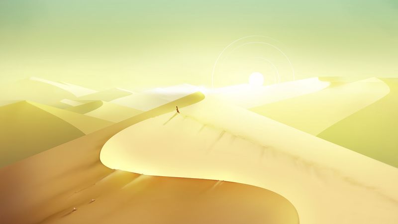 desert, sand, dunes, sun, art, 4k