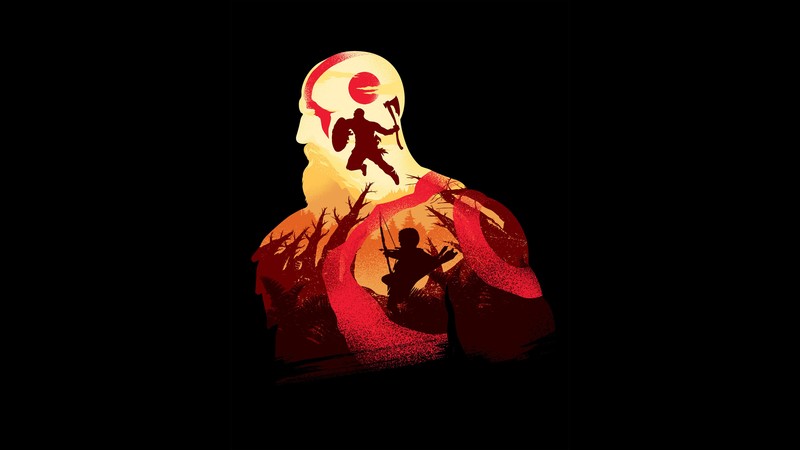 kratos, god of war 4, god of war, games, ps games, hd, 4k, minimalism