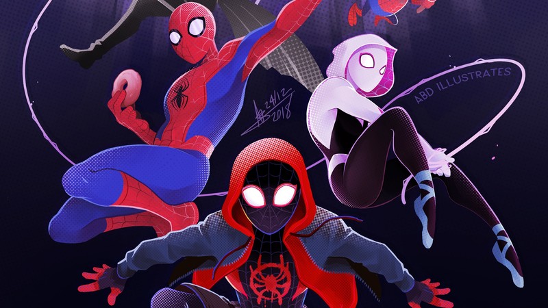 spiderman into the spider verse, spiderman, hd, superheroes, artwork, artist, digital art