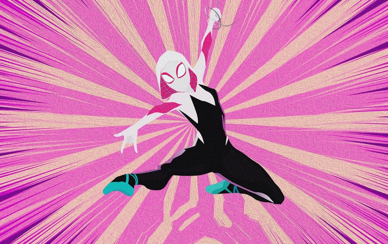 spiderman into the spider verse, gwen stacy, superheroes, animated movies, hd, artwork, artist, digital art, behance