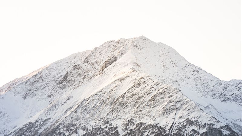 mountain, peak, snowy, slope, snow, 4k