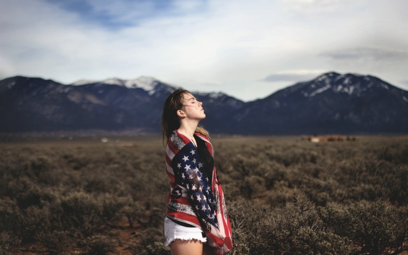 girls, model, hd, usa, flag