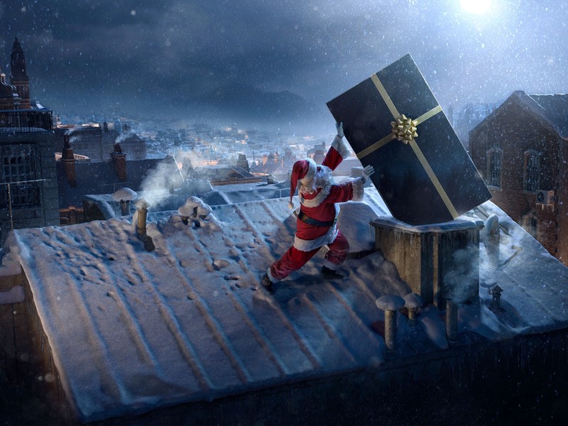 santa claus, christmas, celebrations, hd, 4k, gift, behance
