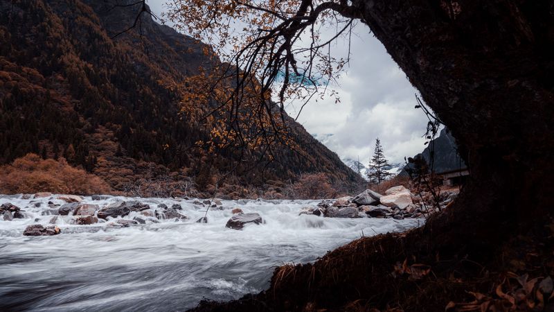 river, stones, water, stream, landscape, 4k