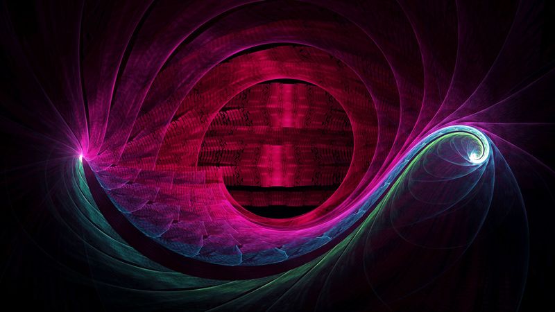fractal, tangled, glow, light, abstraction, 4k