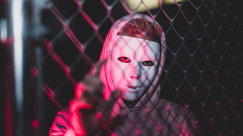 man, mask, anonymous, hood, mesh, 4k