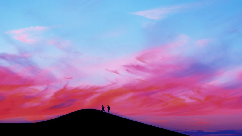 couple, mountains, artist, artwork, digital art, hd, 4k