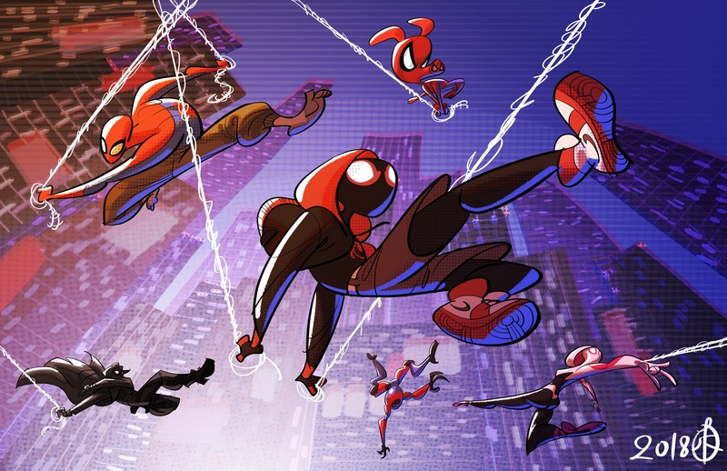 spiderman into the spider verse, spiderman, hd, 4k, superheroes, artwork, artist, digital art, behance