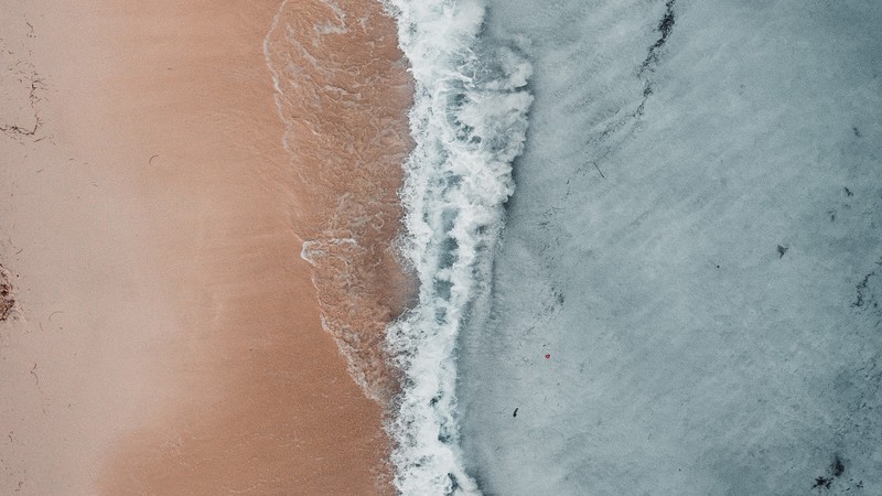 aerial, beach, waves, sea, shore, hd, nature