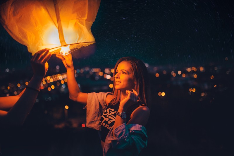 girls, lantern, photography, hd, 4k, 5k