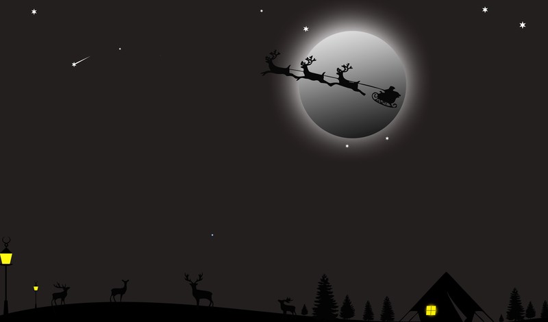 santa claus, christmas, celebrations, hd, deer, 4k, 5k, monochrome, black and white