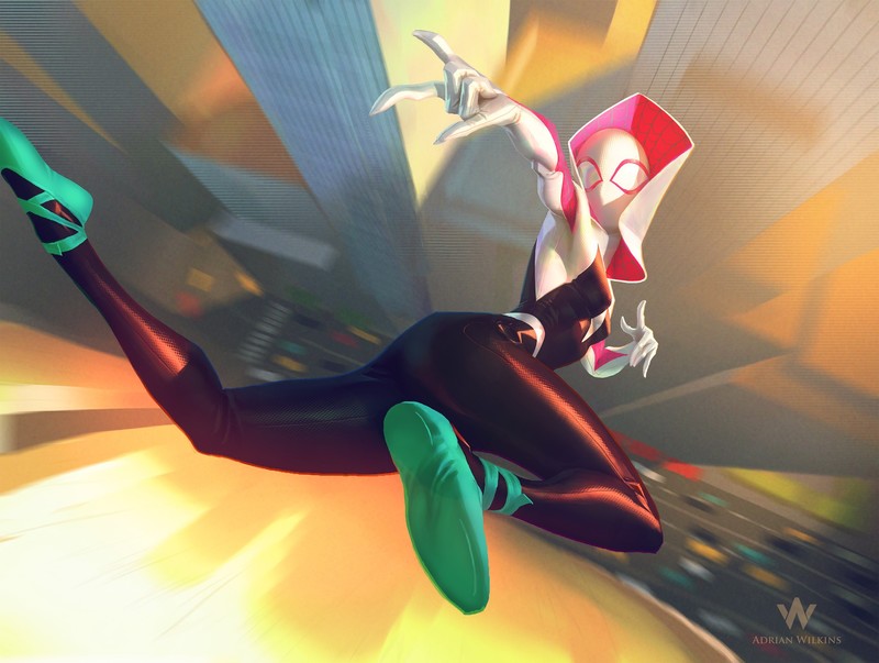 gwen, gwen stacy, hd, artwork, artist, digital art, superheroes, artstation