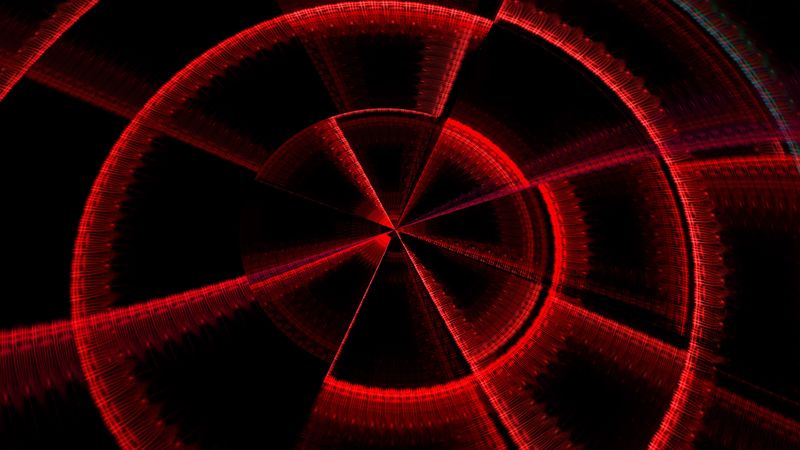 fractal, red, black, dark, abstraction, 4k