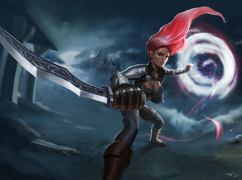 katarina league of legends, league of legends, games, fantasy girls, hd, artist, deviantart