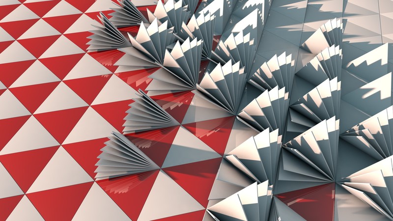 abstract, triangle, 3d, red, hd