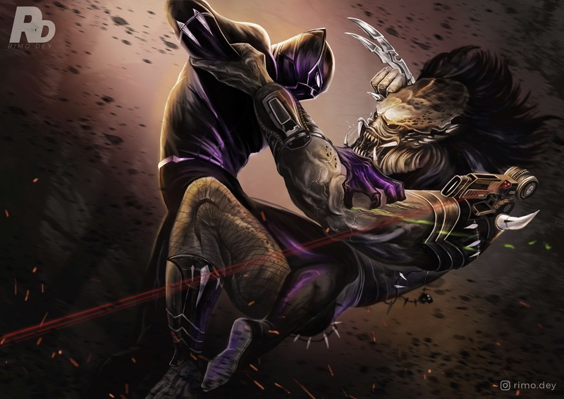 black panther, predator, hd, 4k, superheroes, artwork, behance, digital art