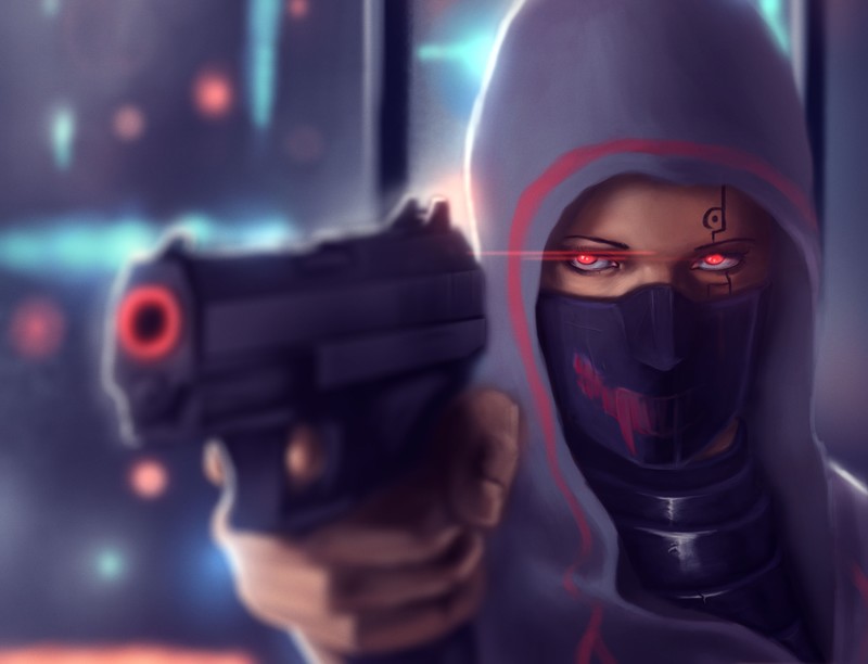 warrior, pistol, fantasy girls, artist, artwork, digital art, hd