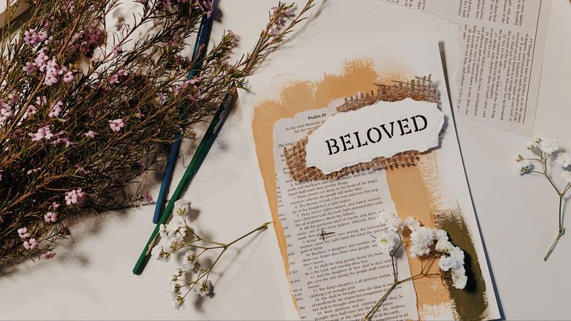 beloved, word, inscription, flowers, text, 4k