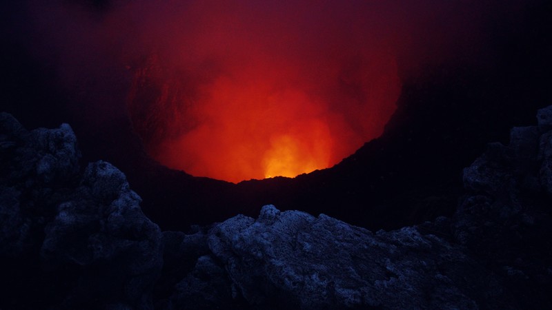volcano, dark, red, nature, hd, 4k
