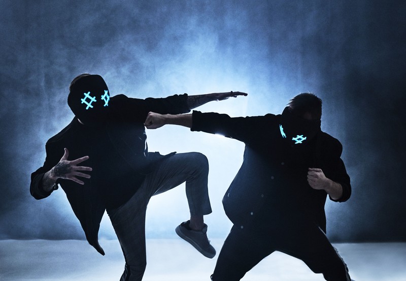 tungevaag and raaban, music, dj, hd, 4k, mask, neon, 5k