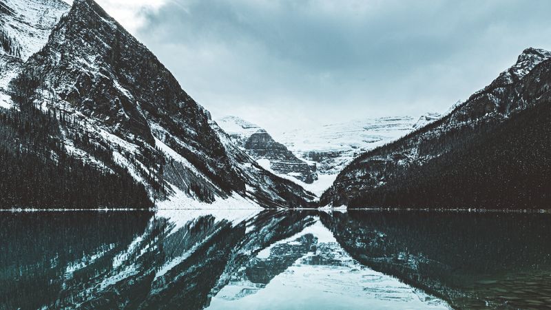 lake, mountains, water, reflection, landscape, 4k
