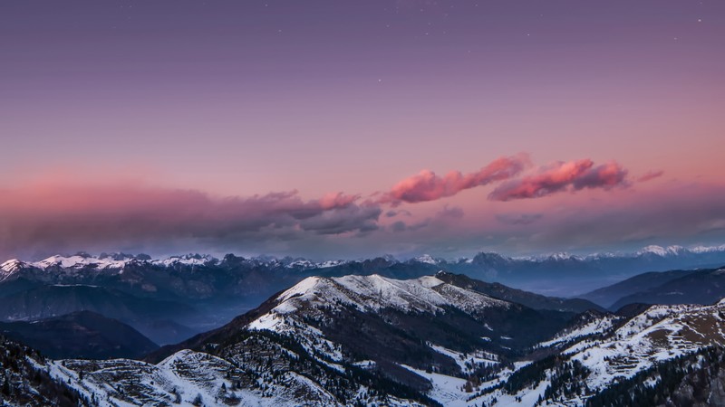 sky, night, snow, mountains, nature, hd, 4k, italy