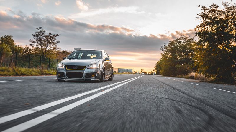 volkswagen golf 5, volkswagen, car, gray, road, asphalt, 4k