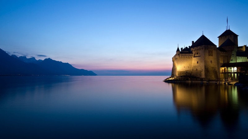 castle, landscape, reflection, photography, hd