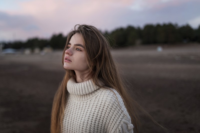 brunette, girls, depth of field, model, hd