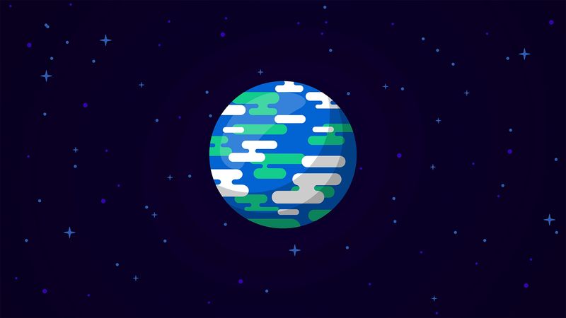 planet, stars, space, art, vector, 4k